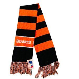 San Francisco Giants MLB Scarf Black & Orange Striped Design With Fringe 100%‎